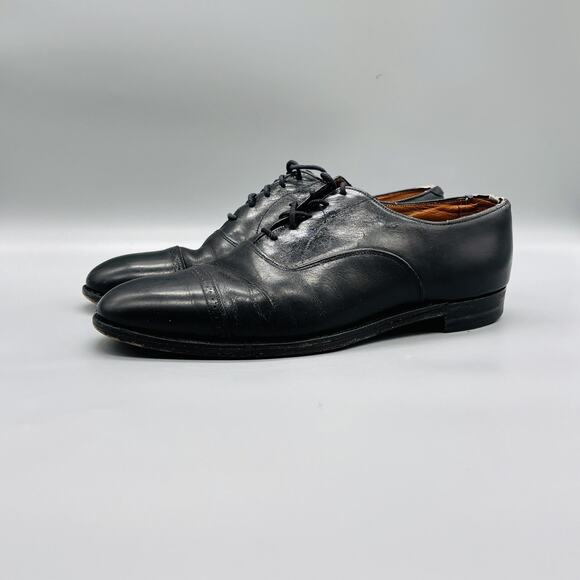 Brooks Brothers Shoes Men 9.5 Black Leather Cap Toe Oxford Lace Up Dress Classic main image 6